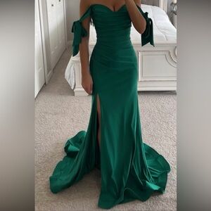 Emerald Luxe Satin Gown